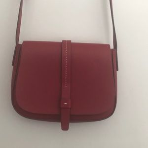Red Gap crossbody purse, small, faux leather